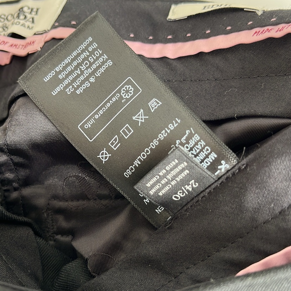 NWT Scotch & Soda Edie Black High Rise Wide Leg Pants 24/30 - Picture 6 of 11
